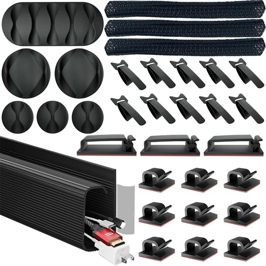 Desk Cable Management Kit – 32 Piece Organizer Set